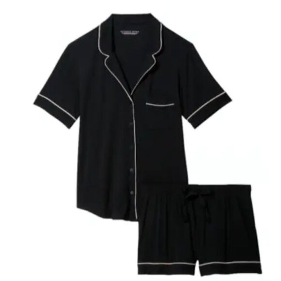 Victoria's Secret Black and White Trim Pajama Set - Picture 2 of 8